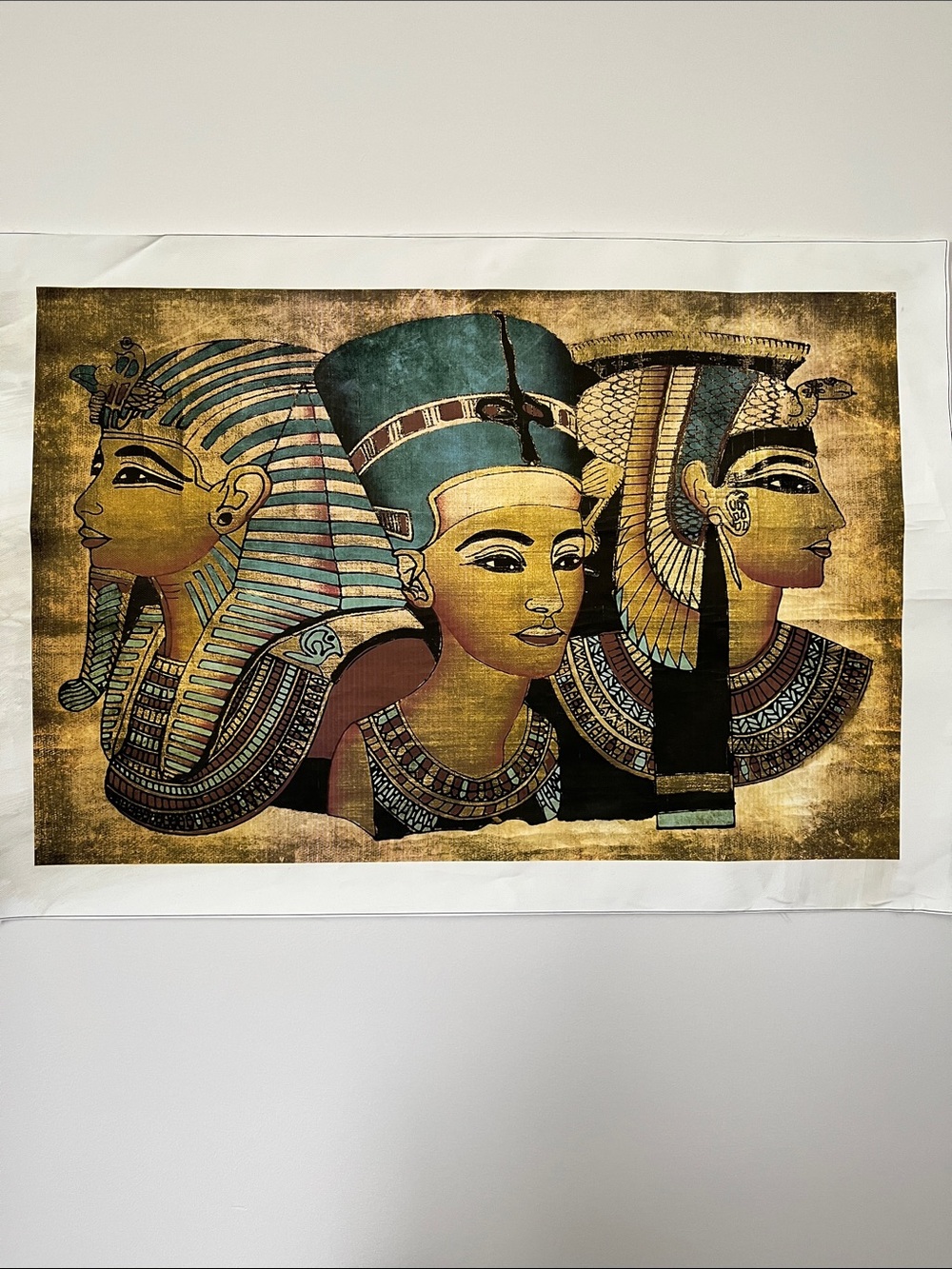 Egyptian Pharaoh Wall Tapestry in Gold and  stick gommette